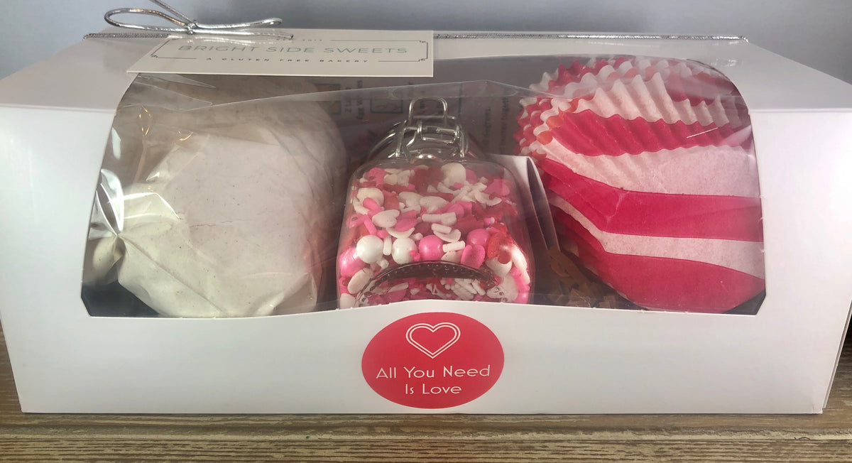 Cupcake Mix Gift Box - All You Need Is Love – Bright Side Sweets